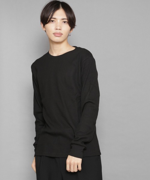 Bling Leads（ブリングリーズ）の「bling leads/ワッフルクルーネックT（Tシャツ/カットソー・メンズ・ライトピンク/カーキ/ホワイト/ブラック/ベージュ/グレー/ネイビー・MEDIUM/LARGE/X-LARGE）」の3枚目の写真