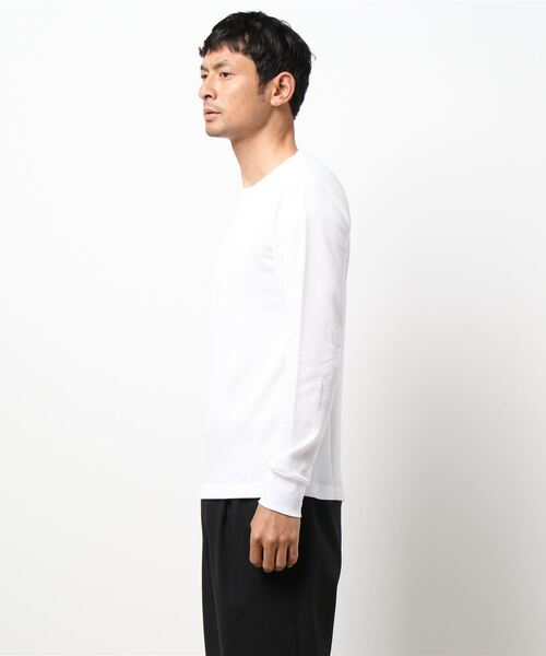 Bling Leads（ブリングリーズ）の「bling leads/ワッフルクルーネックT（Tシャツ/カットソー・メンズ・ライトピンク/カーキ/ホワイト/ブラック/ベージュ/グレー/ネイビー・MEDIUM/LARGE/X-LARGE）」の8枚目の写真