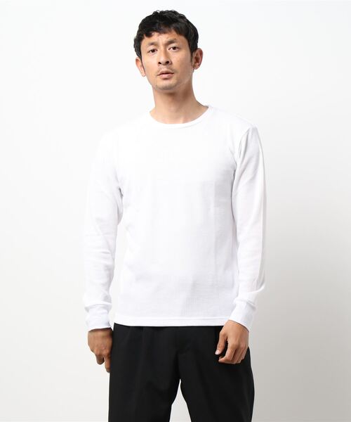 Bling Leads（ブリングリーズ）の「bling leads/ワッフルクルーネックT（Tシャツ/カットソー・メンズ・ライトピンク/カーキ/ホワイト/ブラック/ベージュ/グレー/ネイビー・MEDIUM/LARGE/X-LARGE）」の14枚目の写真