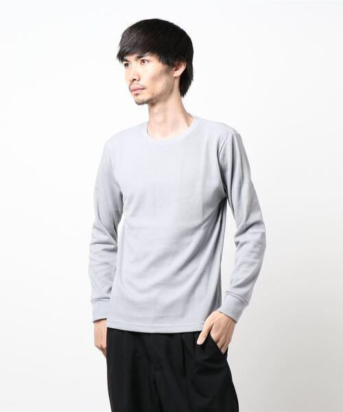 Bling Leads（ブリングリーズ）の「bling leads/ワッフルクルーネックT（Tシャツ/カットソー・メンズ・ライトピンク/カーキ/ホワイト/ブラック/ベージュ/グレー/ネイビー・MEDIUM/LARGE/X-LARGE）」の16枚目の写真