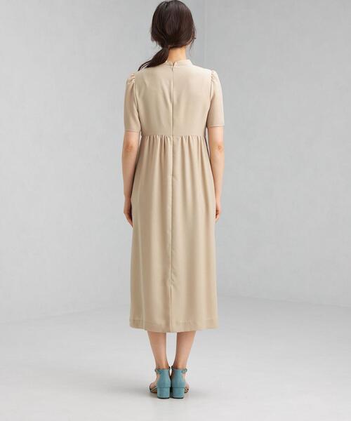 green label relaxing（グリーンレーベルリラクシング）の「D GB ハイネック キリカエ ギャザー [ワンピース]（ワンピース・レディース・ブラック/ベージュ・FREE）」の6枚目の写真