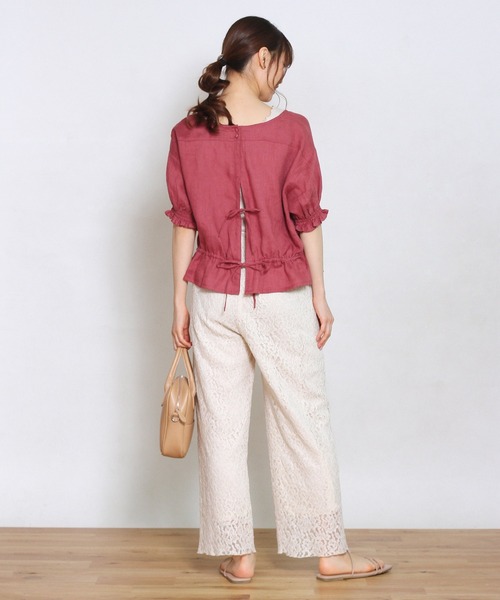 Crisp（クリスプ）の「ギャザーパフブラウス（シャツ/ブラウス・レディース・ピンク/ナチュラル・FREE）」の8枚目の写真