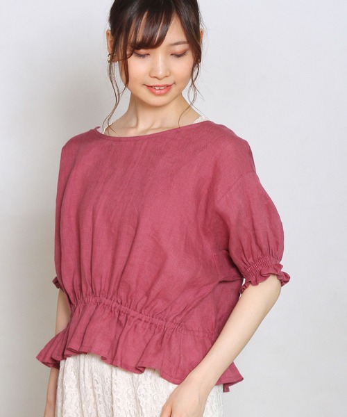 Crisp（クリスプ）の「ギャザーパフブラウス（シャツ/ブラウス・レディース・ピンク/ナチュラル・FREE）」の10枚目の写真