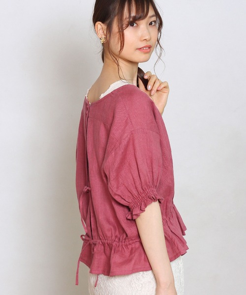 Crisp（クリスプ）の「ギャザーパフブラウス（シャツ/ブラウス・レディース・ピンク/ナチュラル・FREE）」の11枚目の写真