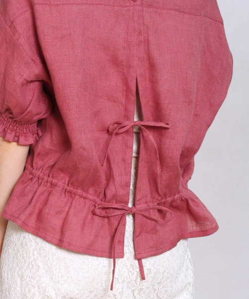 Crisp（クリスプ）の「ギャザーパフブラウス（シャツ/ブラウス・レディース・ピンク/ナチュラル・FREE）」の14枚目の写真