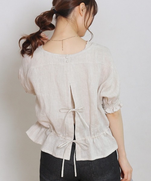 Crisp（クリスプ）の「ギャザーパフブラウス（シャツ/ブラウス・レディース・ピンク/ナチュラル・FREE）」の19枚目の写真