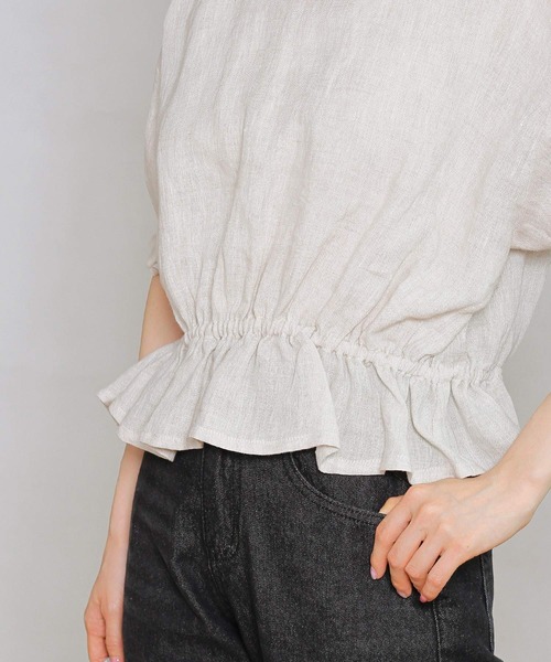 Crisp（クリスプ）の「ギャザーパフブラウス（シャツ/ブラウス・レディース・ピンク/ナチュラル・FREE）」の22枚目の写真