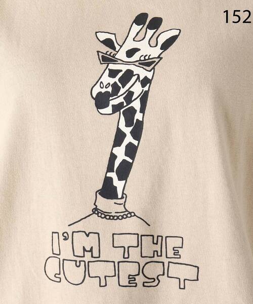 Cutie Blonde（キューティーブロンド）の「◆【S-L】アニマルフレンチスリーブコラボTシャツ（Tシャツ/カットソー・レディース・ベージュ/オフホワイト/ホワイト系3/ベージュ系/パープル系4/イエロー系・01/02/03）」の17枚目の写真
