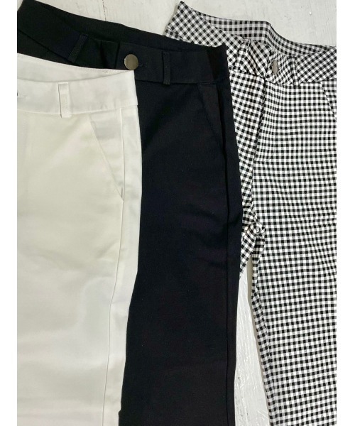 DAIS-Y（デイジー）の「低身長さん向けストレッチスリットフレアパンツ（その他パンツ・レディース・チェック/ブラック/ホワイト・FREE）」の10枚目の写真