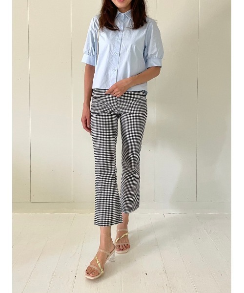 DAIS-Y（デイジー）の「低身長さん向けストレッチスリットフレアパンツ（その他パンツ・レディース・チェック/ブラック/ホワイト・FREE）」の11枚目の写真