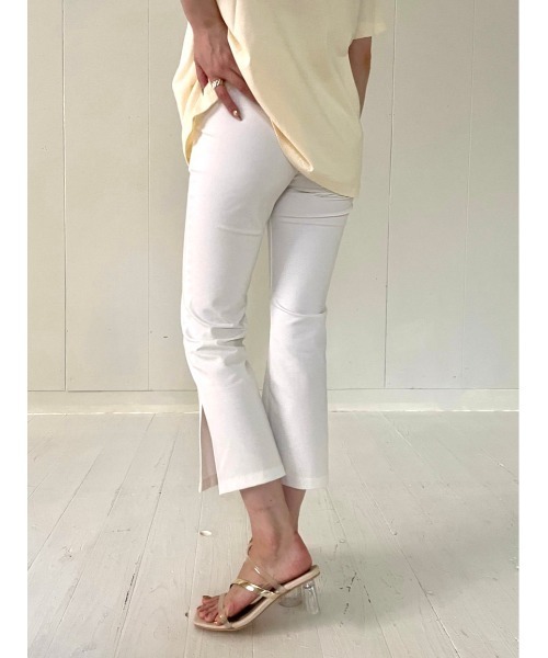 DAIS-Y（デイジー）の「低身長さん向けストレッチスリットフレアパンツ（その他パンツ・レディース・チェック/ブラック/ホワイト・FREE）」の14枚目の写真