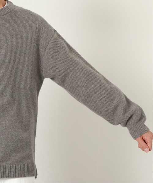 JOURNAL STANDARD relume（ジャーナルスタンダード　レリューム）の「HAMILTON WOOL オーバーサイズヘンリーネックニット（ニット/セーター・メンズ・キャメル/グレー/ブラック/ダークブラウン・MEDIUM/LARGE）」の8枚目の写真