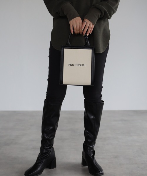 POUTOJOURU（ポートジュール）の「【ポートジュール】　スクエアミニトートバッグ　２WAYショルダー（トートバッグ・レディース・アイボリー/ブラック/キャメル・FREE）」の21枚目の写真