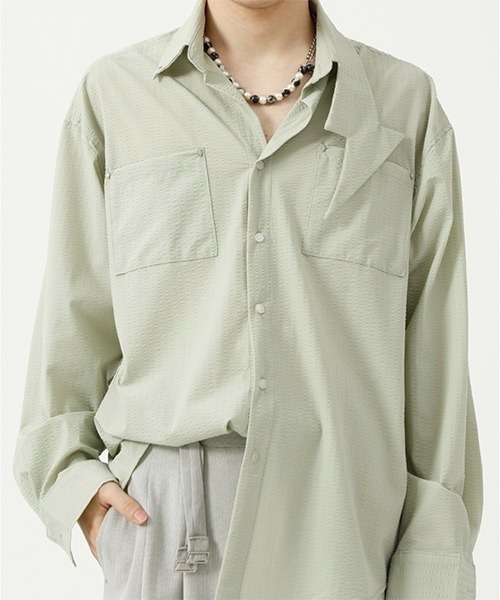 WESTBOY(ウエストボーイ)の「【WB ORIGINALS】Thunder Collar Dress Shirt WO21S610TP(シャツ/ブラウス・メンズ・ブラック/ブルー/グリーン・M/L/XL)」の3枚目の写真