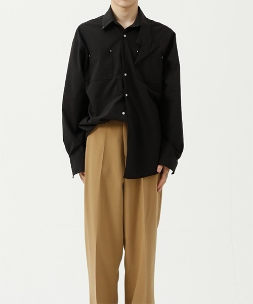 WESTBOY(ウエストボーイ)の「【WB ORIGINALS】Thunder Collar Dress Shirt WO21S610TP(シャツ/ブラウス・メンズ・ブラック/ブルー/グリーン・M/L/XL)」の4枚目の写真