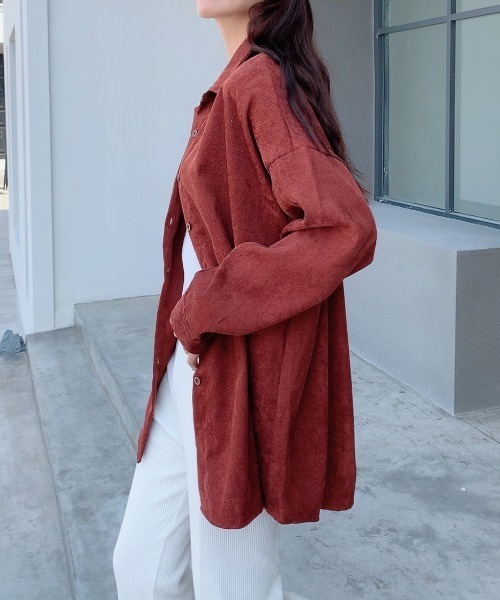 ABITOKYO（アビトーキョー）の「コーデュロイオーバーシャツ（シャツ/ブラウス・レディース・ベージュ/グレー/ブルー/モカ/ボルドー/カーキ/キャメル・FREE）」の7枚目の写真