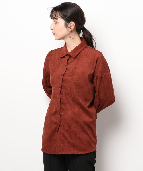 ABITOKYO（アビトーキョー）の「コーデュロイオーバーシャツ（シャツ/ブラウス・レディース・ベージュ/グレー/ブルー/モカ/ボルドー/カーキ/キャメル・FREE）」の14枚目の写真