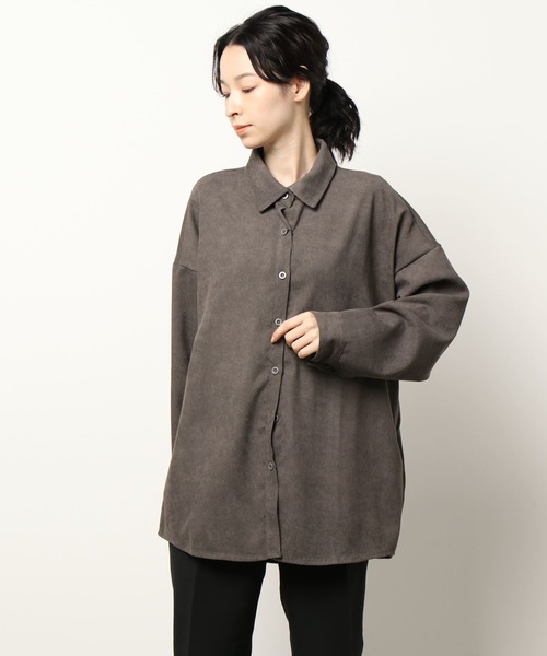 ABITOKYO（アビトーキョー）の「コーデュロイオーバーシャツ（シャツ/ブラウス・レディース・ベージュ/グレー/ブルー/モカ/ボルドー/カーキ/キャメル・FREE）」の15枚目の写真