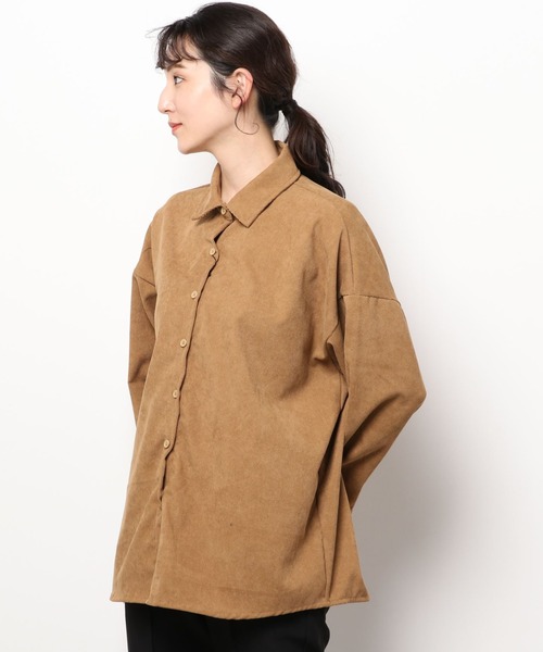 ABITOKYO（アビトーキョー）の「コーデュロイオーバーシャツ（シャツ/ブラウス・レディース・ベージュ/グレー/ブルー/モカ/ボルドー/カーキ/キャメル・FREE）」の20枚目の写真