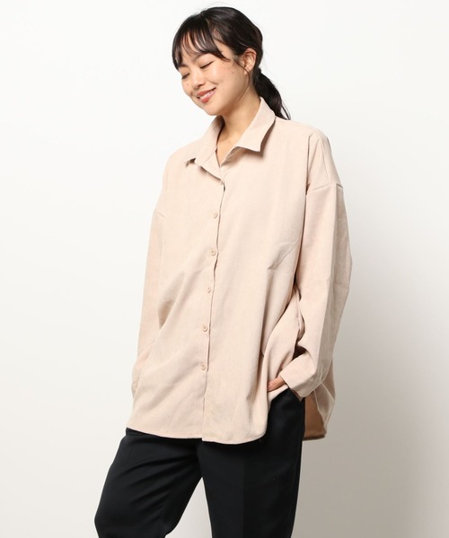 ABITOKYO（アビトーキョー）の「コーデュロイオーバーシャツ（シャツ/ブラウス・レディース・ベージュ/グレー/ブルー/モカ/ボルドー/カーキ/キャメル・FREE）」の21枚目の写真