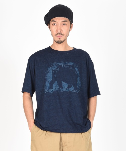 45R 山ものがたりのオーシャンTシャツ（動物たち・インディゴ）