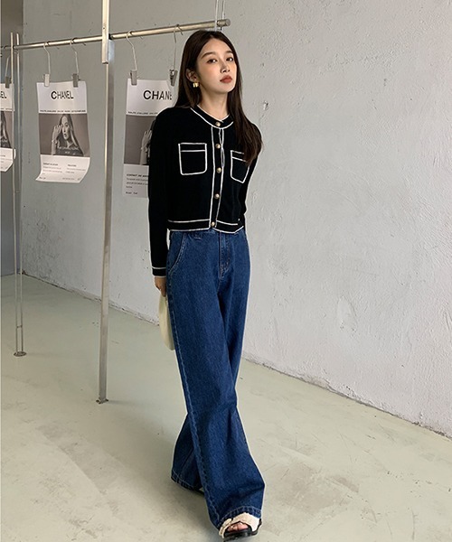 Fano Studios（ファノ ストゥディオズ）の「【Fano Studios】Bicolor piping jacket FQ21S064（カーディガン/ボレロ・レディース・ブラック・S/L/M）」の17枚目の写真