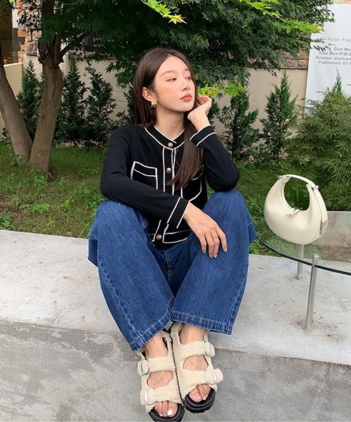 Fano Studios（ファノ ストゥディオズ）の「【Fano Studios】Bicolor piping jacket FQ21S064（カーディガン/ボレロ・レディース・ブラック・S/L/M）」の19枚目の写真