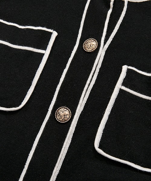 Fano Studios（ファノ ストゥディオズ）の「【Fano Studios】Bicolor piping jacket FQ21S064（カーディガン/ボレロ・レディース・ブラック・S/L/M）」の14枚目の写真