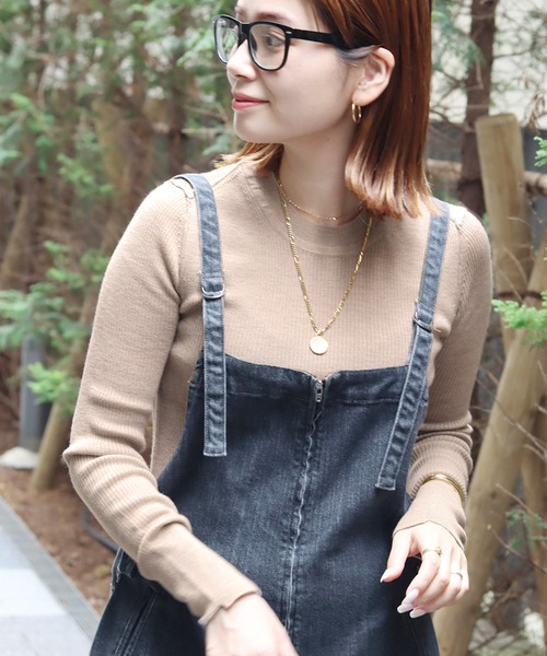 JOURNAL STANDARD（ジャーナルスタンダード）の「ウォッシャブルウールリブクルーネック◆（ニット/セーター・レディース・ブラウン/ホワイト/ブラック/ベージュ・FREE）」の4枚目の写真