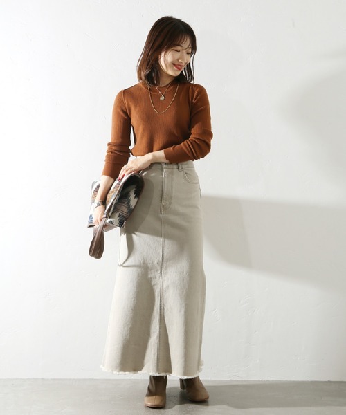 JOURNAL STANDARD（ジャーナルスタンダード）の「ウォッシャブルウールリブクルーネック◆（ニット/セーター・レディース・ブラウン/ホワイト/ブラック/ベージュ・FREE）」の15枚目の写真