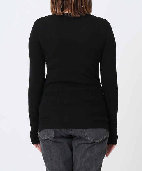 JOURNAL STANDARD（ジャーナルスタンダード）の「ウォッシャブルウールリブクルーネック◆（ニット/セーター・レディース・ブラウン/ホワイト/ブラック/ベージュ・FREE）」の5枚目の写真