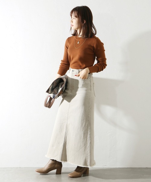 JOURNAL STANDARD（ジャーナルスタンダード）の「ウォッシャブルウールリブクルーネック◆（ニット/セーター・レディース・ブラウン/ホワイト/ブラック/ベージュ・FREE）」の14枚目の写真