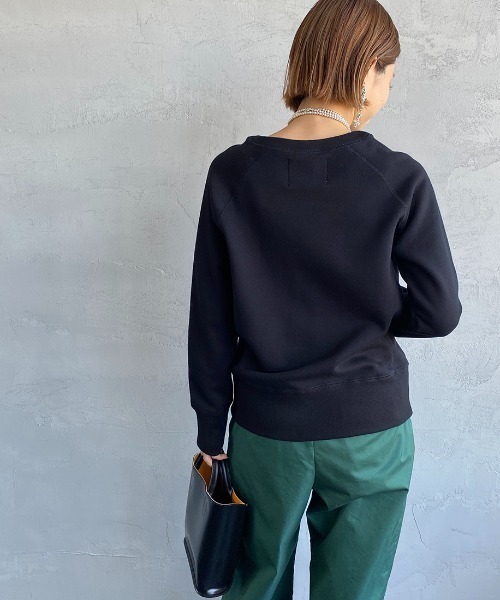 MICA&DEAL（マイカ＆ディール）の「[MICA&DEAL/マイカアンドディール] コットン裏毛 ラグランスウェットプルオーバー（スウェット・レディース・ブラック/オフホワイト/グレー系その他・40/38/36）」の21枚目の写真