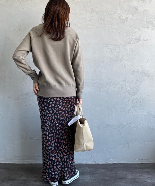 MICA&DEAL（マイカ＆ディール）の「[MICA&DEAL/マイカアンドディール] コットン裏毛 ラグランスウェットプルオーバー（スウェット・レディース・ブラック/オフホワイト/グレー系その他・40/38/36）」の12枚目の写真