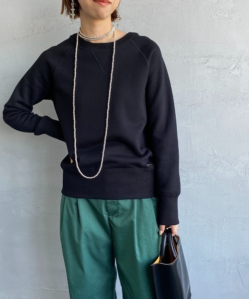 MICA&DEAL（マイカ＆ディール）の「[MICA&DEAL/マイカアンドディール] コットン裏毛 ラグランスウェットプルオーバー（スウェット・レディース・ブラック/オフホワイト/グレー系その他・40/38/36）」の10枚目の写真