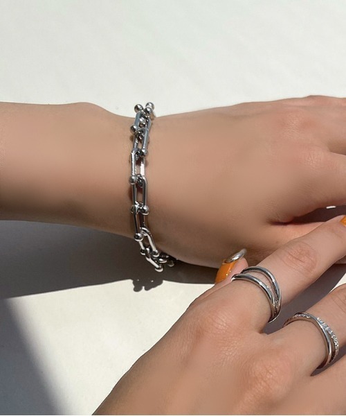 apres jour mignon(アプレジュールミニョン)の「【apresjour mignon×ARIAZ】デザインチェーンブレスレット(ブレスレット・レディース・シルバー・ONESIZE)」の2枚目の写真