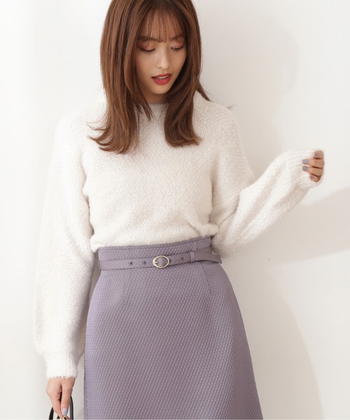 PROPORTION BODY DRESSING（プロポーションボディドレッシング）の「＜Ｅ＞ヘアリーヤーンモックネックプルオーバー / 1211275900（ニット/セーター・レディース・ブルー/オフホワイト/ベージュ・FREE）」の2枚目の写真