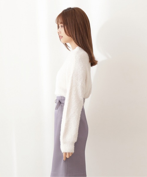 PROPORTION BODY DRESSING（プロポーションボディドレッシング）の「＜Ｅ＞ヘアリーヤーンモックネックプルオーバー / 1211275900（ニット/セーター・レディース・ブルー/オフホワイト/ベージュ・FREE）」の9枚目の写真