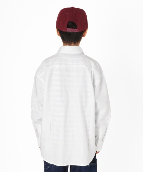 GLAZOS（グラソス）の「オックス・オーバーサイズ長袖シャツ（シャツ/ブラウス・キッズ・オフホワイト/サックスブルー・150cm/140cm/170cm/130cm/160cm）」の6枚目の写真