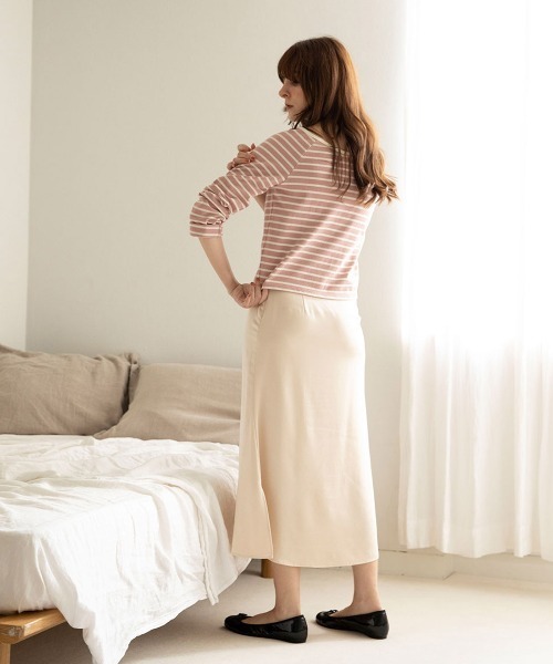 mangata(モンガータ)の「Bicolor border long sleeve(Tシャツ/カットソー・レディース・ネイビー/ピンク・FREE)」の12枚目の写真