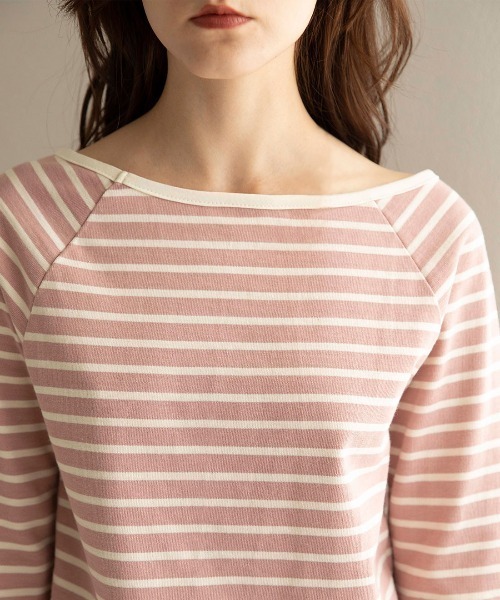 mangata(モンガータ)の「Bicolor border long sleeve(Tシャツ/カットソー・レディース・ネイビー/ピンク・FREE)」の10枚目の写真