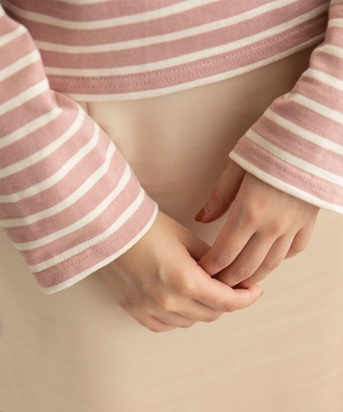 mangata(モンガータ)の「Bicolor border long sleeve(Tシャツ/カットソー・レディース・ネイビー/ピンク・FREE)」の5枚目の写真