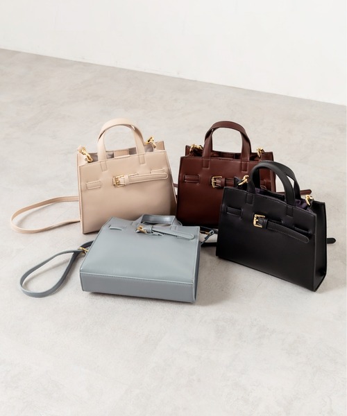 OLIVE des OLIVE（オリーブデオリーブ）の「ベルト付ミニショルダー（ショルダーバッグ・レディース・サックスブルー/ブラック/オフホワイト/ダークブラウン・FREE）」の5枚目の写真