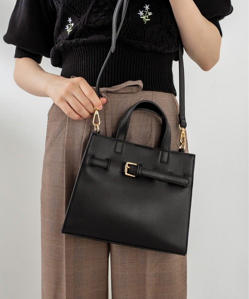 OLIVE des OLIVE（オリーブデオリーブ）の「ベルト付ミニショルダー（ショルダーバッグ・レディース・サックスブルー/ブラック/オフホワイト/ダークブラウン・FREE）」の8枚目の写真