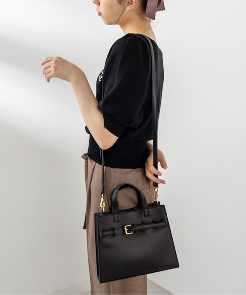 OLIVE des OLIVE（オリーブデオリーブ）の「ベルト付ミニショルダー（ショルダーバッグ・レディース・サックスブルー/ブラック/オフホワイト/ダークブラウン・FREE）」の9枚目の写真