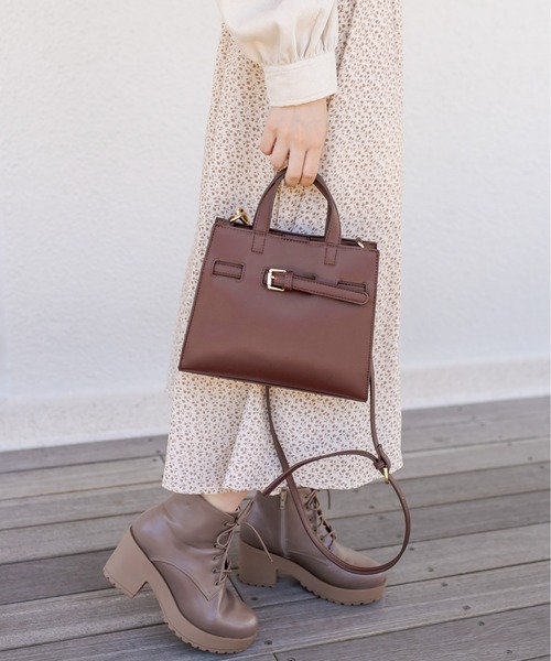 OLIVE des OLIVE（オリーブデオリーブ）の「ベルト付ミニショルダー（ショルダーバッグ・レディース・サックスブルー/ブラック/オフホワイト/ダークブラウン・FREE）」の10枚目の写真