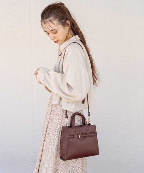 OLIVE des OLIVE（オリーブデオリーブ）の「ベルト付ミニショルダー（ショルダーバッグ・レディース・サックスブルー/ブラック/オフホワイト/ダークブラウン・FREE）」の11枚目の写真