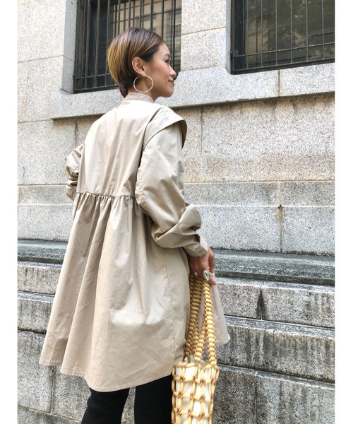 ulu（ウル）の「Stand collar tunic blouse（シャツ/ブラウス・レディース・ブラック/ベージュ・FREE）」の19枚目の写真