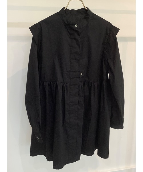 ulu（ウル）の「Stand collar tunic blouse（シャツ/ブラウス・レディース・ブラック/ベージュ・FREE）」の14枚目の写真