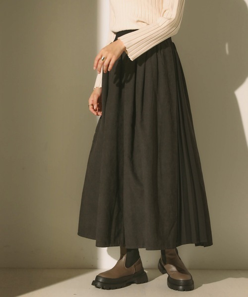 Bou Jeloud(ブージュルード)の「サイドプリーツワイドパンツ(その他パンツ・レディース・チャコールグレー/モカ・38)」の2枚目の写真